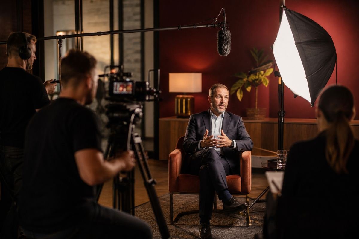 Filmteam bei der Produktion eines Firmenvideos
